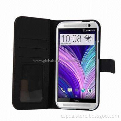 PU with PC Mobile Phone Wallets/Cases for HTC One 2, Various Colors Available